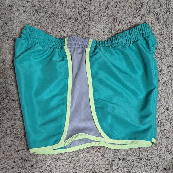 Teal and Gray Women's Athletic Shorts - Picture 3 of 8